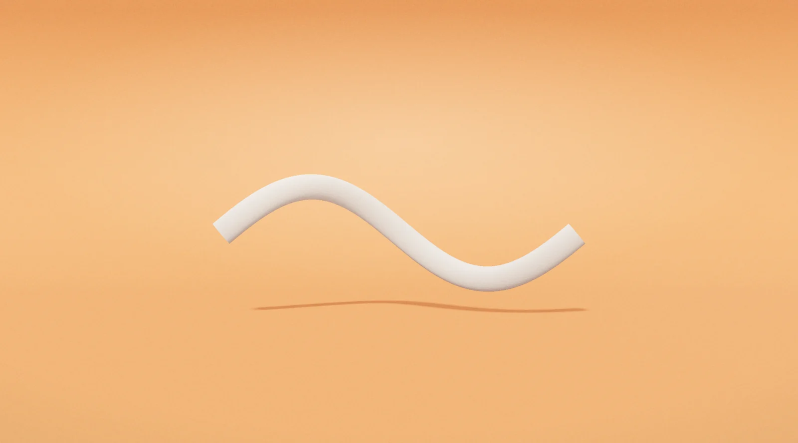 An orange ribbon folding through space